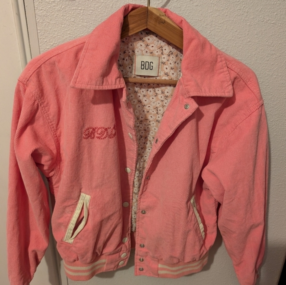 BDG Cordoroy Bomber Relaxes Jacket In Pink